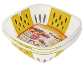 Heart Home Large Multi-Purpose Plastic Storage Baskets for Fruits Vegetables and Kitchen Fridge Dining Table- Pack of 2 (Green)-HS42KUBMART25370